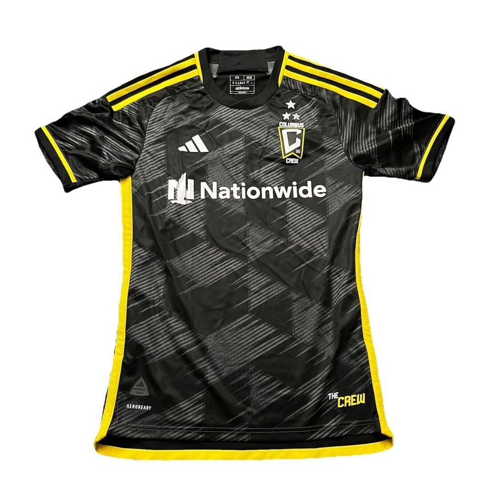 Authentic Columbus Crew Jersey 23/24 Away Kit Men's Size XS Black Adidas Yellow‎